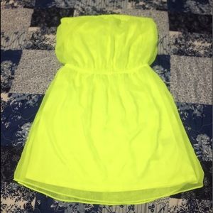 Express | neon yellow halter dress